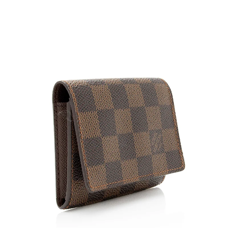 Louis Vuitton bags with a chain - link trim and a leather body for a modern edgeLouis Vuitton Damier Ebene Business Card Holder (SHF-uVymr2)