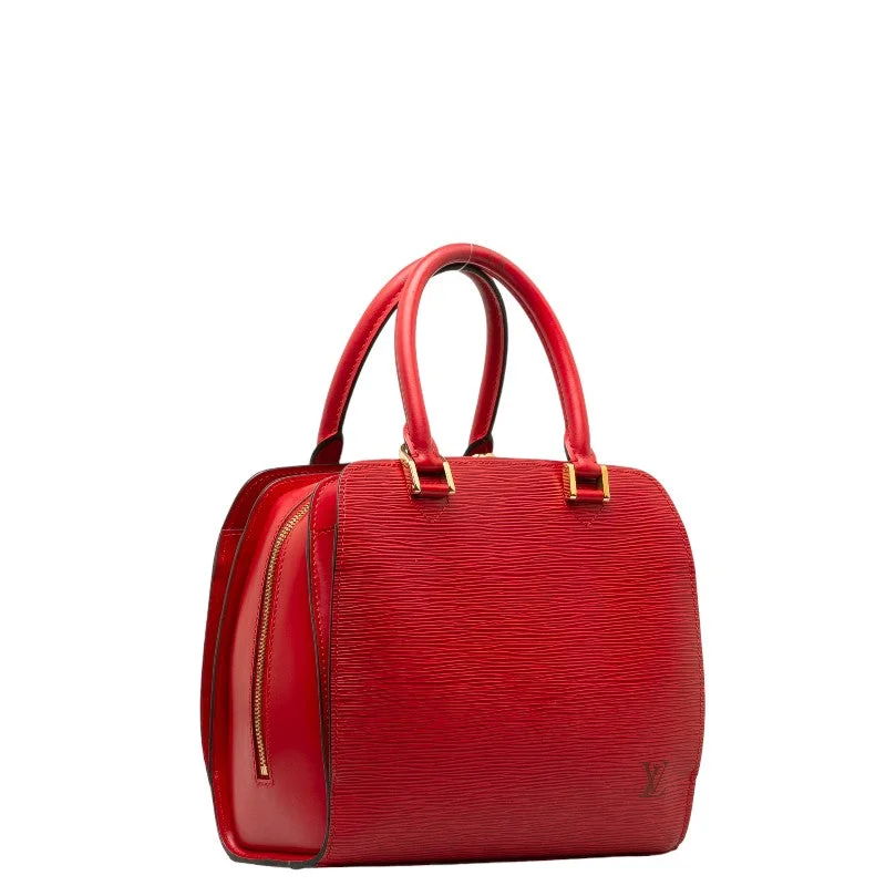 Louis Vuitton bags with a chain - link trim and a leather body for a modern edgeLouis Vuitton Epic Punch Handbag M52057 Castilian Red Leather  Louis Vuitton