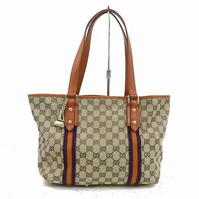 Ladies Gucci shoulder bags with a tassel decorationGucci Tote Bag Brown Canvas (SHC1-15962)