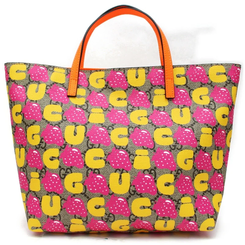 Women Gucci Sylvie bags with a monogram - embossed leatherBrand Inspired Gucci Tote Bag Children's Strawberry Print Kids' Line 410812 (SHC7-10988)