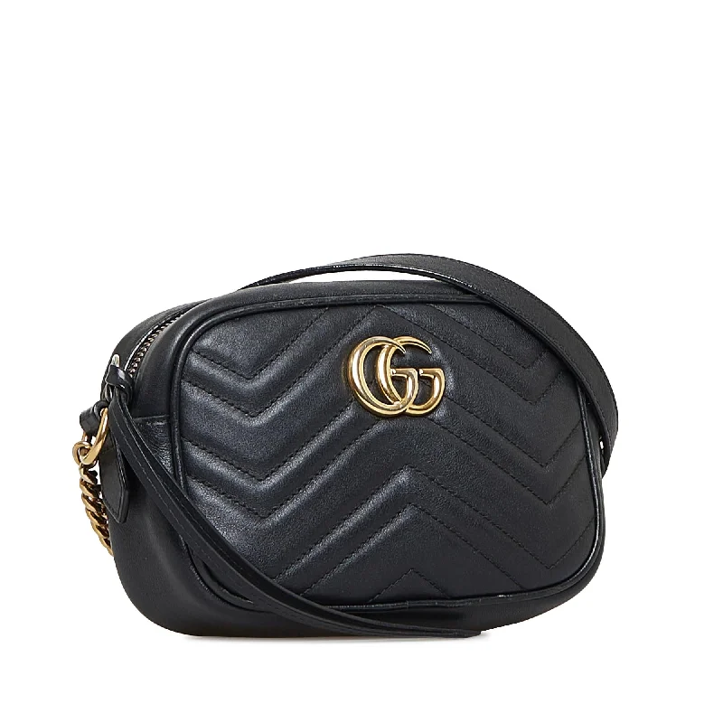 Gucci handbags for women with a patent - leather finishGucci Small Marmont Camera Bag (SHG-LqYqXu)