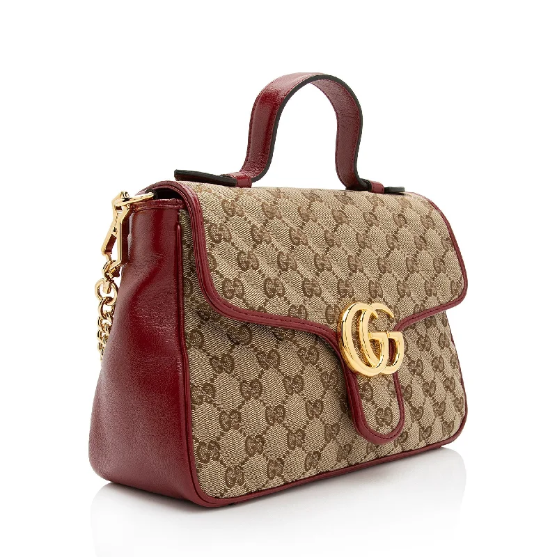 Gucci Dionysus bags for women with tiger - head claspsGucci GG Canvas Marmont Small Top Handle Bag (SHF-WYqDum)