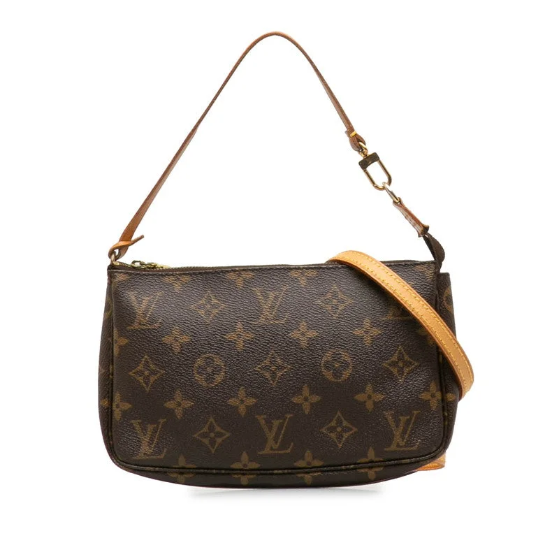 Louis Vuitton bags with a chain - link trim and a leather body for a modern edgeLouis Vuitton Pochette in Monogram Brown M51980