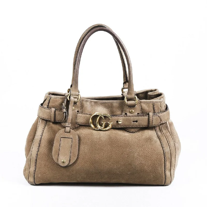 Women Gucci Sylvie bags with a monogram - embossed leatherGucci Medium GG Running Nubuck Suede Tote Bag