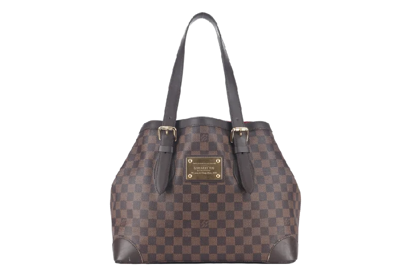 Louis Vuitton bags with a chain - link trim and a leather body for a modern edgeLOUIS VUITTON HEMPSTEAD MM DAMIER EBENE CANVAS GOLD HARDWARE NO DUST COVER