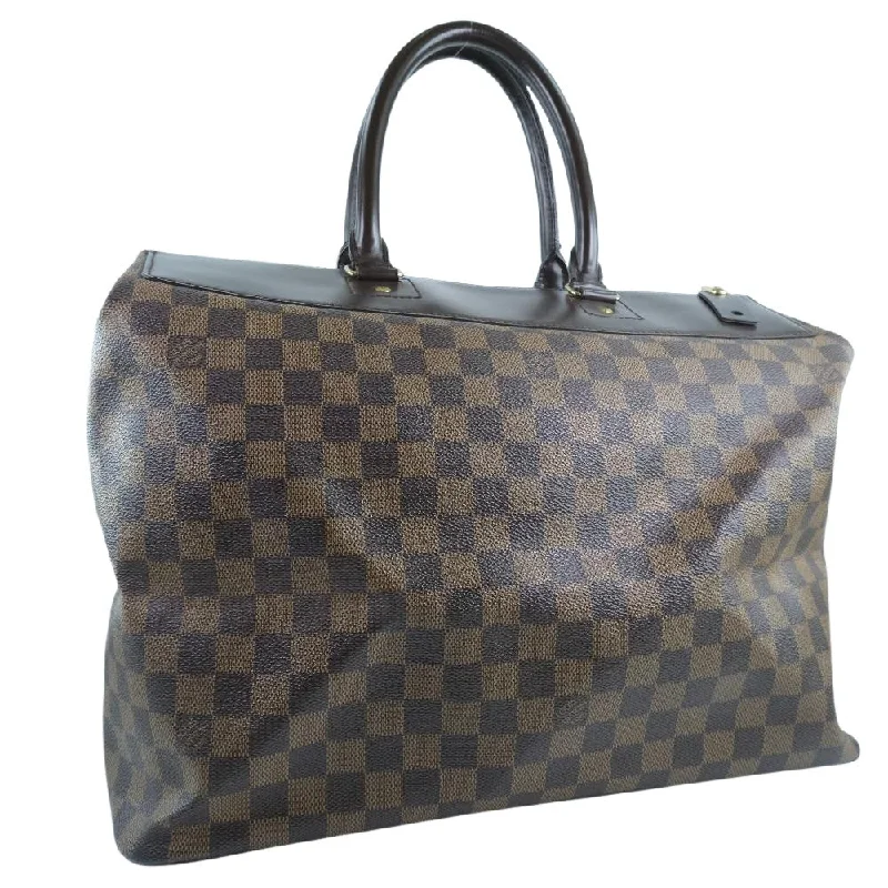 Louis Vuitton bags with a chain - link trim and a leather body for a modern edgeLouis Vuitton Brown Canvas Greenwich PM handbag bag