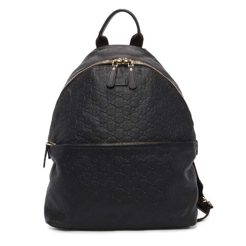 Women Gucci bags with a chain - link trim and a leather bodyGucci Brown Guccissima Medium Classic Backpack