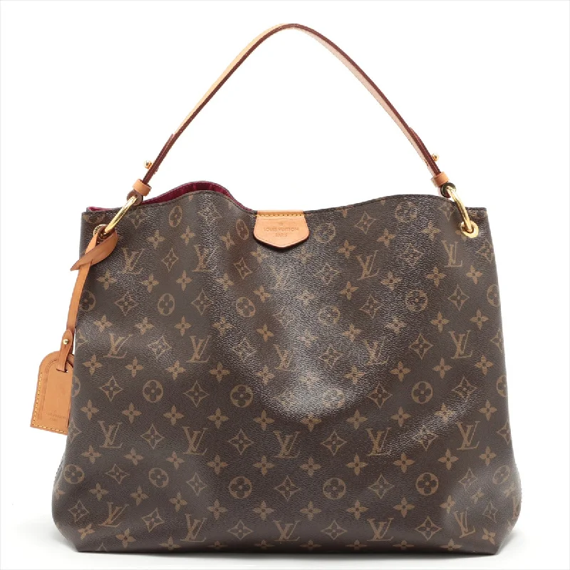 Louis Vuitton bags with a chain - link trim and a leather body for a modern edgeLouis Vuitton Monogram Graceful MM