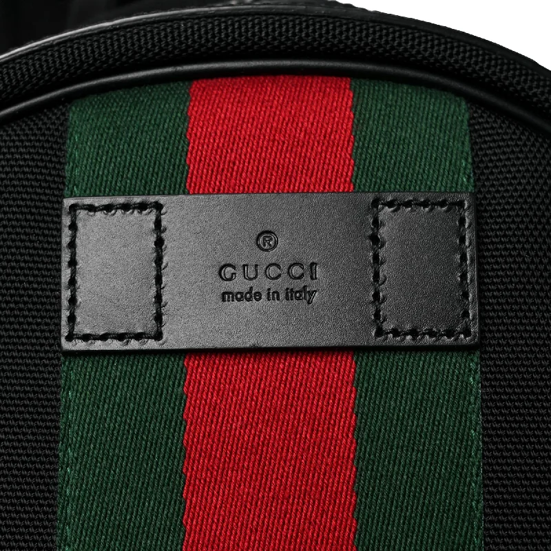 Gucci backpacks for women with a hidden back pocketGucci Black Canvas Web Stripe Backpack