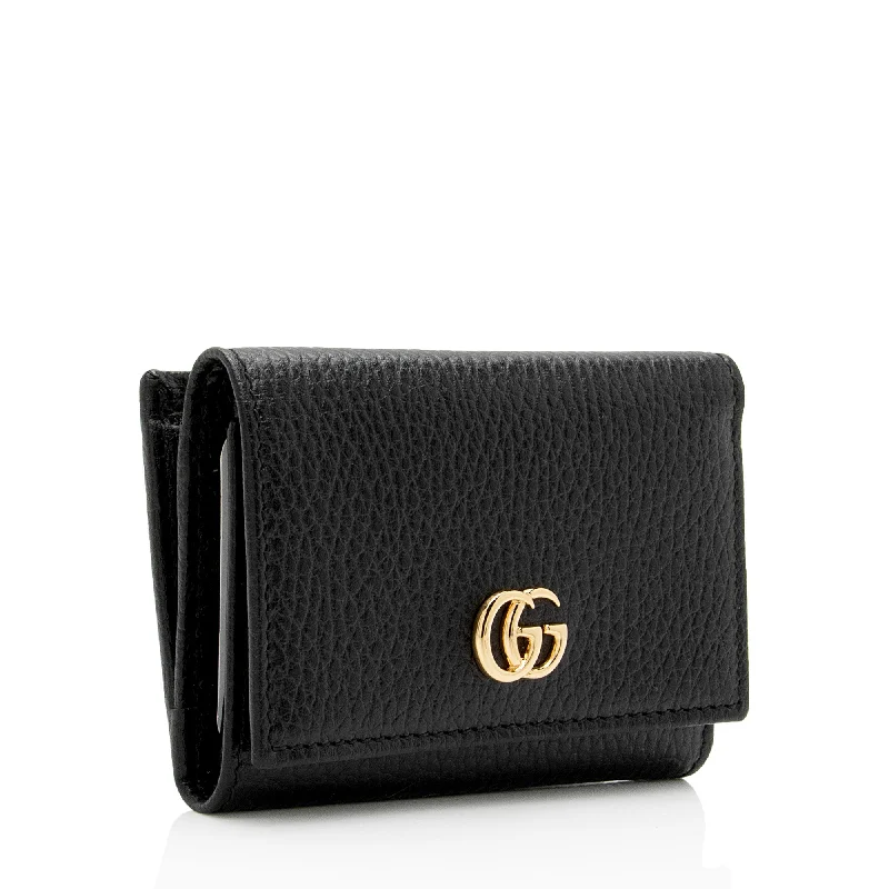 Women Gucci Sylvie bags with a crystal - embellished web stripeGucci Leather GG Marmont Compact Tri-Fold Wallet (SHF-392KEq)