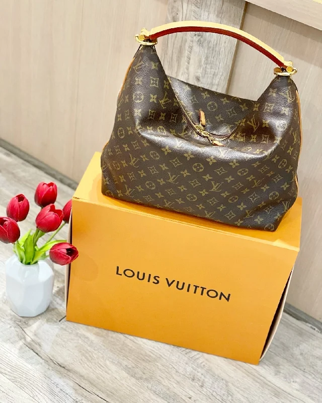 Louis Vuitton bags with a chain - link trim and a leather body for a modern edgeLouis Vuitton Monogram Canvas Sully MM Bag