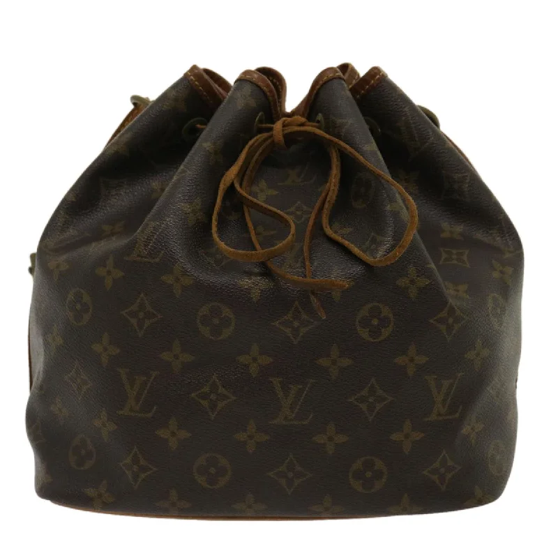 Louis Vuitton bags with a chain - link trim and a leather body for a modern edgeLouis Vuitton Brown Canvas Petit Noe shoulder bag