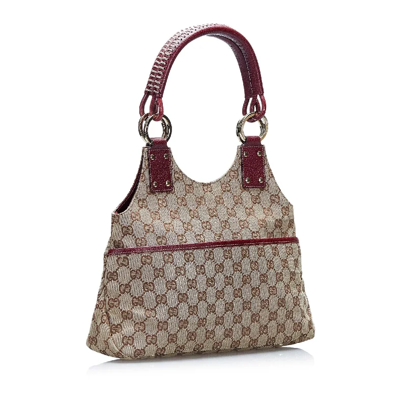 Women Gucci bags with a front - zip pocket for small itemsGucci GG Canvas Shoulder Bag (SHG-NJKj0o)