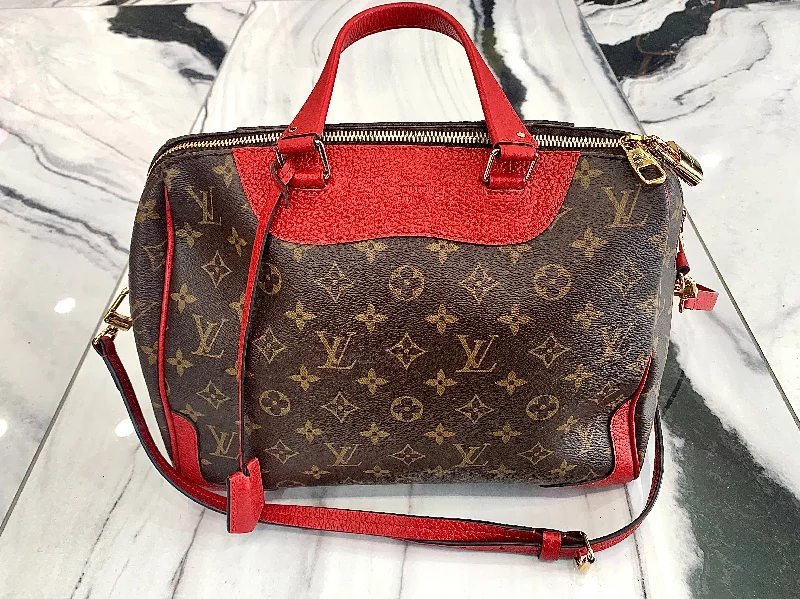 Louis Vuitton bags with a chain - link trim and a leather body for a modern edgeLOUIS VUITTON MONOGRAM RETIRO NM CHERRY BAG