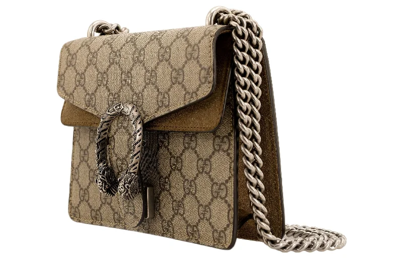 Women Gucci Sylvie bags featuring the signature web stripe(WMNS) GUCCI Dionysus GG Supreme Mini Bag Beige/Ebony 421970-KHNRN-8642