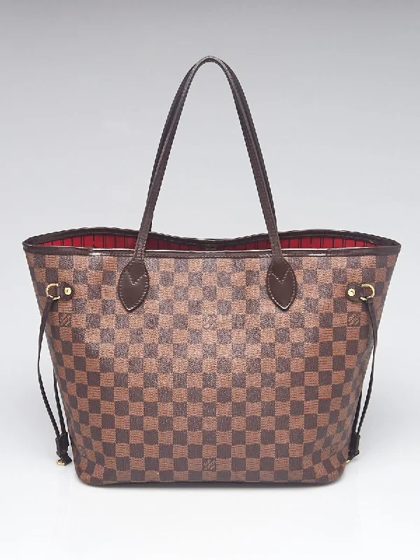 Louis Vuitton bags with a chain - link trim and a leather body for a modern edgeLOUIS VUITTON Damier Ebene Neverfull MM Bag