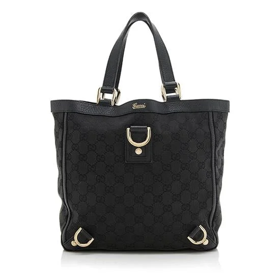 Women Gucci bags with a front - zip pocket for small itemsGucci GG Canvas Mini Abbey Tote