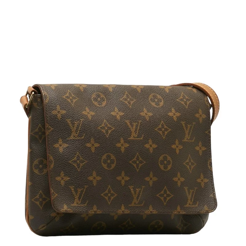 Louis Vuitton bags with a chain - link trim and a leather body for a modern edgeLouis Vuitton Monogram Tango Short Shoulder Bag M51257 Brown PVC Leather  Louis Vuitton