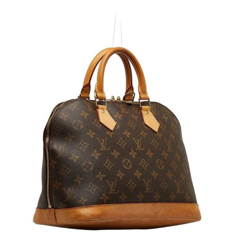 Louis Vuitton bags with a chain - link trim and a leather body for a modern edgeLouis Vuitton Monogram Alma Handbag M51130 Brown PVC Leather  Louis Vuitton