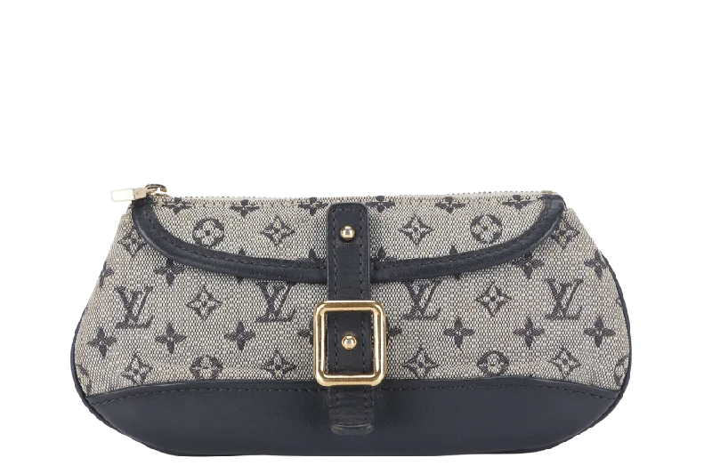 Louis Vuitton bags with a chain - link trim and a leather body for a modern edgeLOUIS VUITTON SOPHIE POCHETTE (M92672) BLACK MINI LIN MONOGRAM GOLD HARDWARE NO DUST COVER