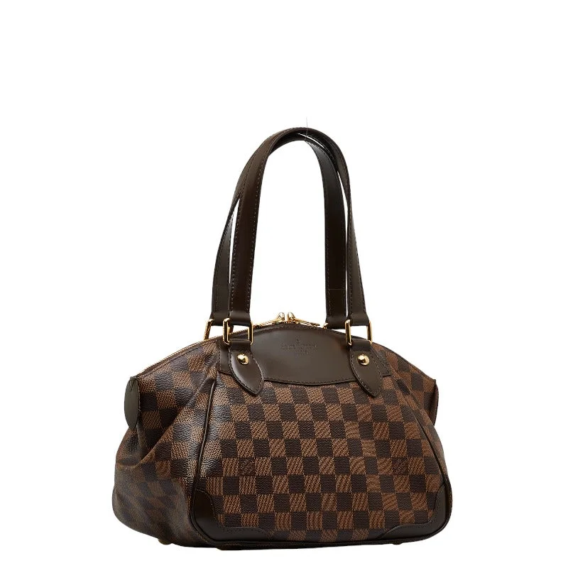 Louis Vuitton bags with a chain - link trim and a leather body for a modern edgeLouis Vuitton Damier Verona PM Handbag N41117 Brown