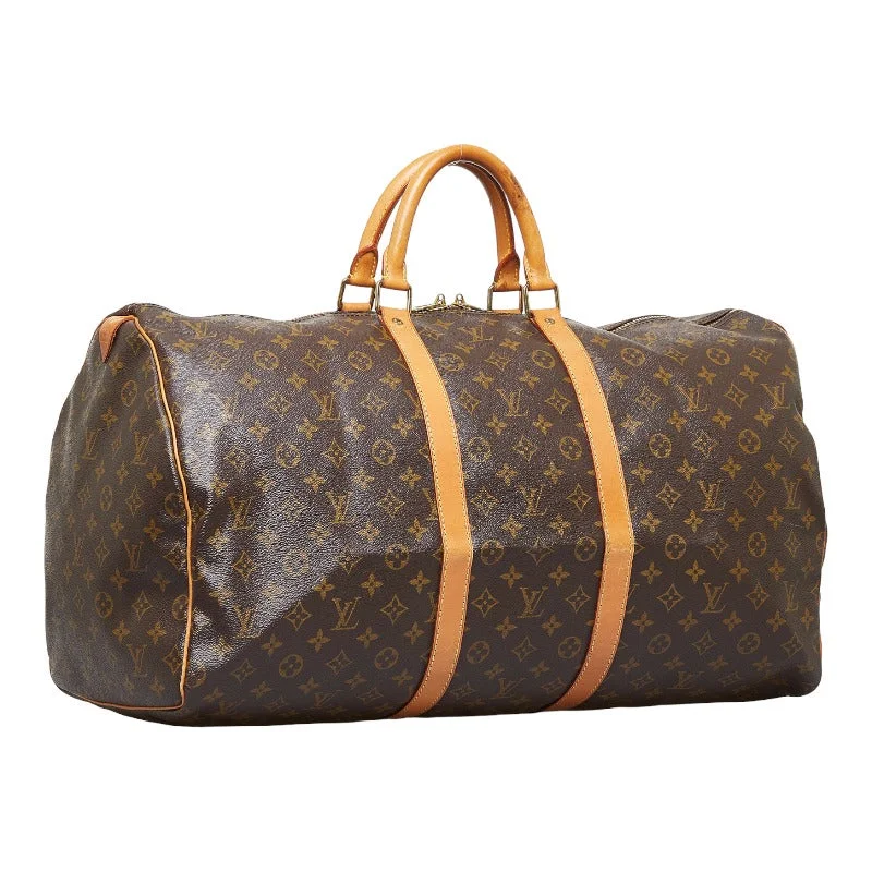 Louis Vuitton bags with a chain - link trim and a leather body for a modern edgeLouis Vuitton Monogram M41424 Boston Bag PVC/Leather Brown