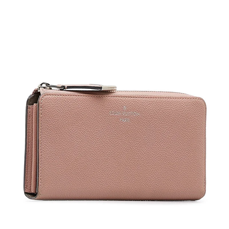 Louis Vuitton bags with a chain - link trim and a leather body for a modern edgeLouis Vuitton Trion Portfolio Comet L Fassner Long Wallet M60148 Magnolia Pink Leather Ladies Louis Vuitton