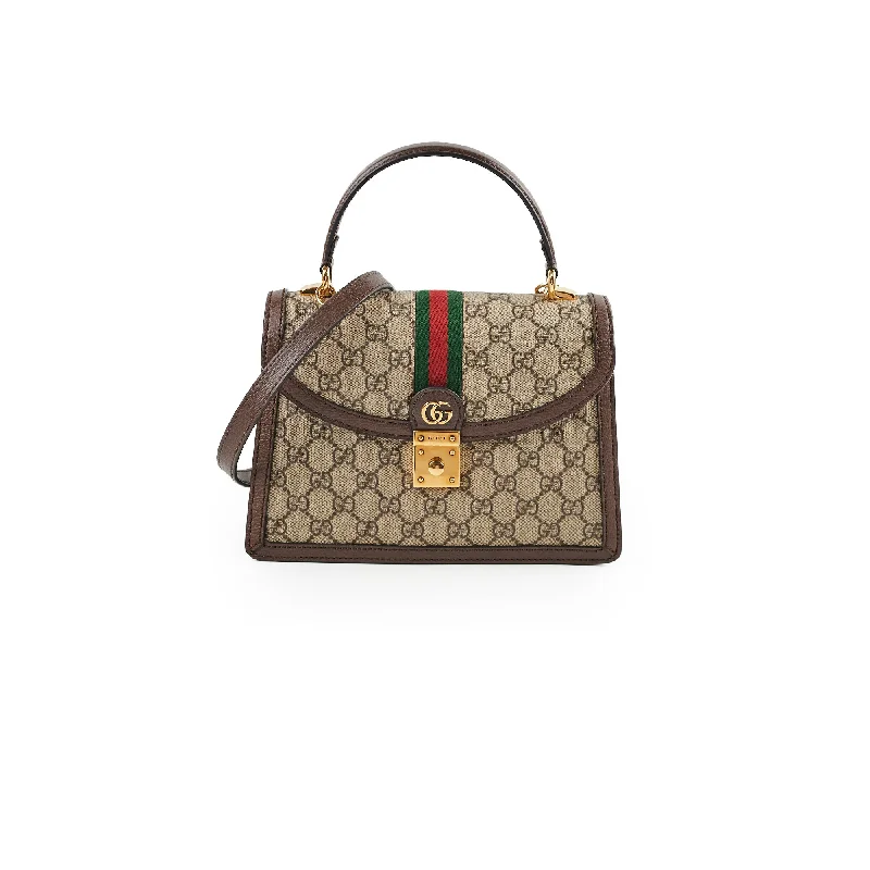 Ladies Gucci shoulder bags with a magnetic - closure flapGucci Ophidia Top Handle Small