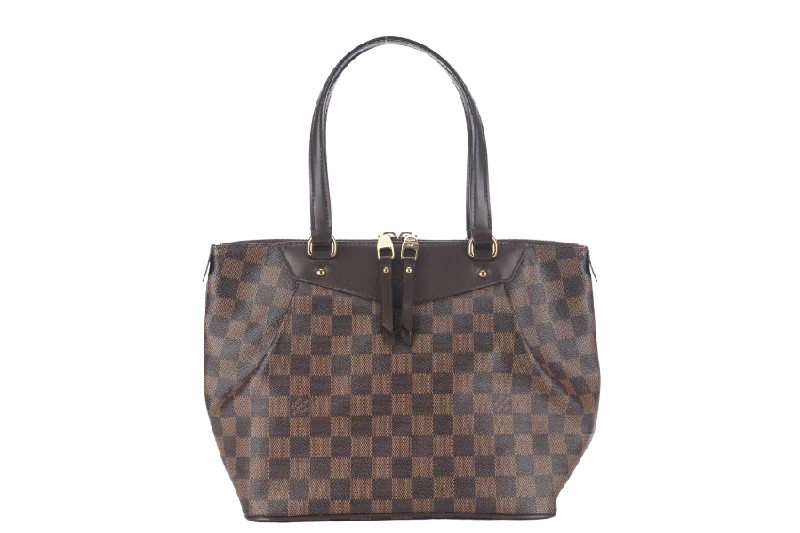 Louis Vuitton bags with a chain - link trim and a leather body for a modern edgeLOUIS VUITTON WESTMINSTER PM (N41102) DAMIER EBENE GOLD HARDWARE NO DUST COVER