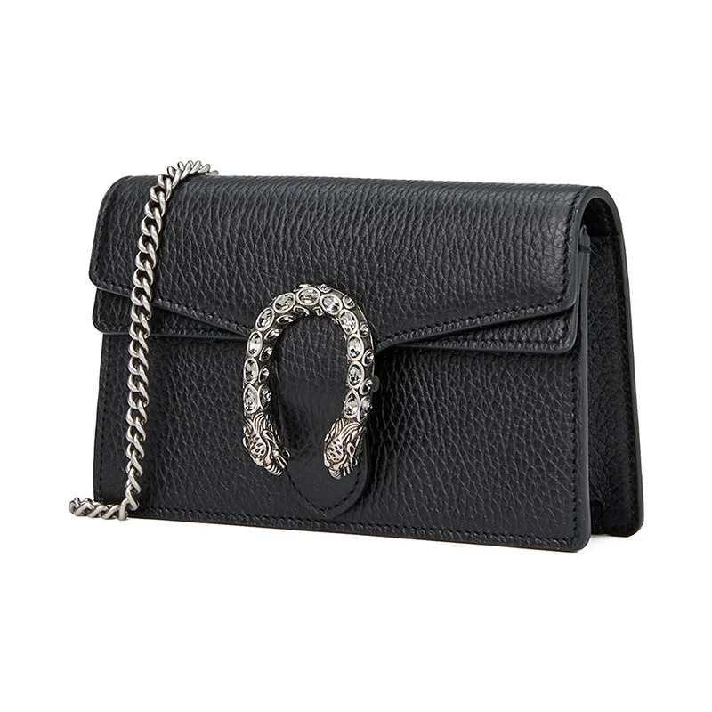 Women Gucci bags with a magnetic snap closure for easy access(WMNS) GUCCI Dionysus Mini-Sized Single-Shoulder Bag Black 476432-CAOGN-8176