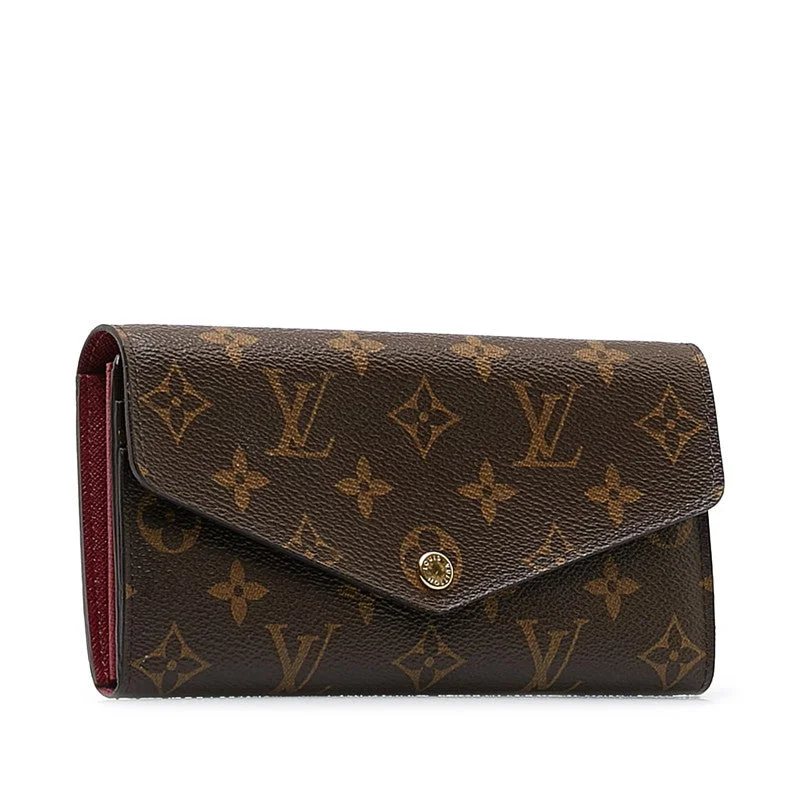 Louis Vuitton bags with a chain - link trim and a leather body for a modern edgeLouis Vuitton Sarah Long Wallet in Monogram M62234 Brown