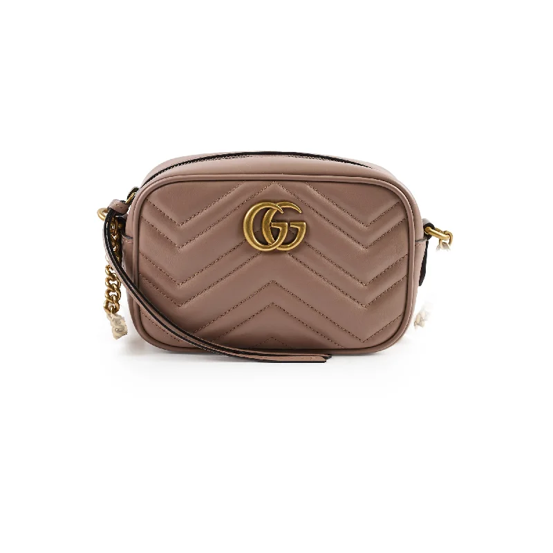 Gucci handbags for women with a metal - framed claspGucci GG Marmont Mini Shoulder Bag Pink