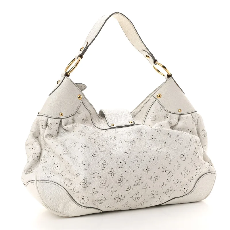 Louis Vuitton bags with a chain - link trim and a leather body for a modern edgeLOUIS VUITTON MAHINA LEATHER SOLAR PM BAG