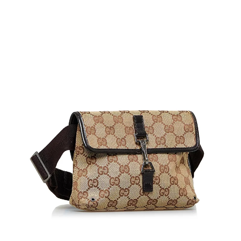 Women Gucci Sylvie bags with a detachable ribbon detailGucci GG Canvas Belt Bag (SHG-ttXpFV)