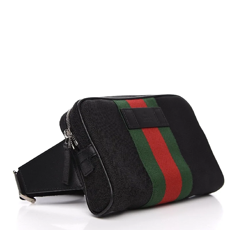 Women Gucci Sylvie bags with a detachable ribbon detailGucci Techno Canvas Belt Bag Green Red Web 630919