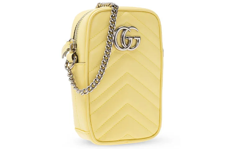 Gucci backpacks for women with a padded laptop compartment(WMNS) GUCCI GG Marmont Shoulder Bag Yellow 598597-DTDCP-7412