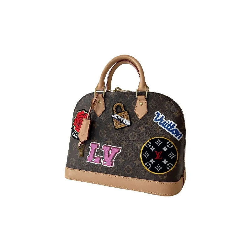 Louis Vuitton bags with a chain - link trim and a leather body for a modern edgeLouis Vuitton Monogram Alma PM Patches