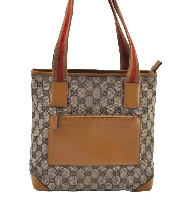 Ladies Gucci Dionysus bags with a detachable shoulder strapAuth GUCCI Sherry Line Shoulder Hand Bag GG Canvas Leather 0190402 Brown K9533