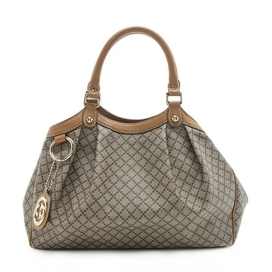 Women Gucci bags with a detachable mirror insideGucci Diamante Canvas Sukey Medium Tote