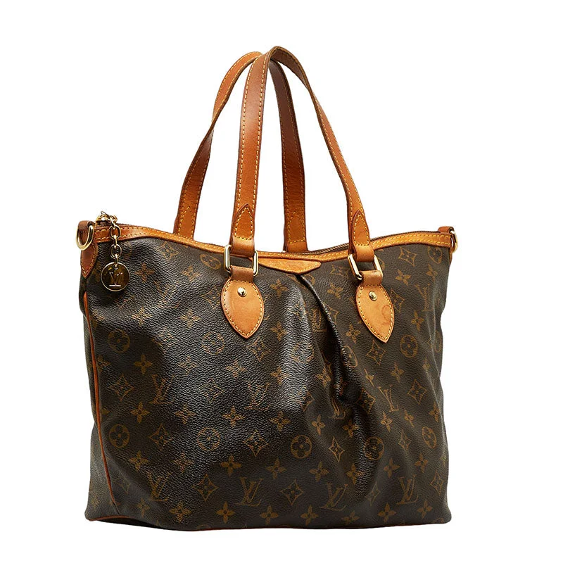 Louis Vuitton bags with a chain - link trim and a leather body for a modern edgeLouis Vuitton Monogram Palermo PM Handbag M40145 Brown