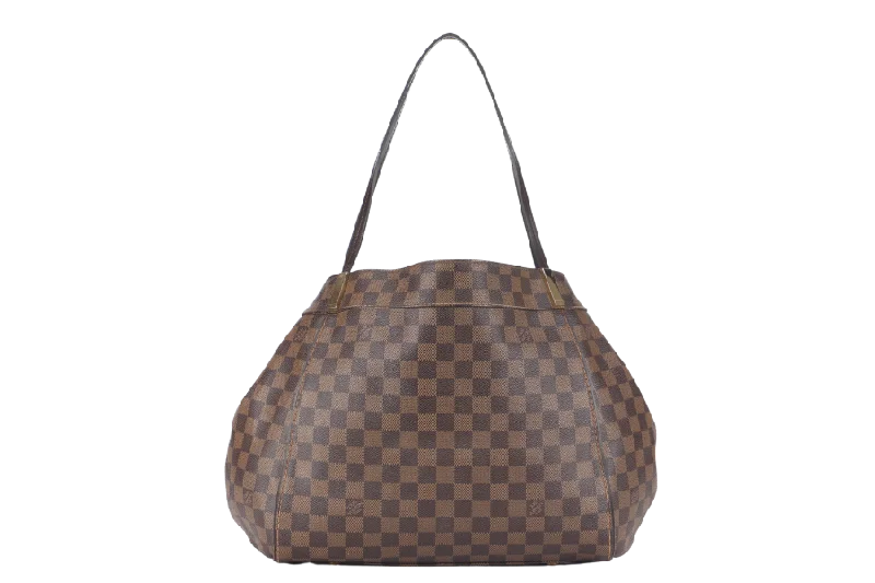 Louis Vuitton bags with a chain - link trim and a leather body for a modern edgeLOUIS VUITTON MARYLEBONE PM (N41215) DAMIER EBENE GOLD HARDWARE WITH DUST COVER