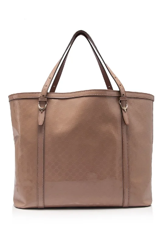 Gucci backpacks for women with a sleek silhouetteGucci Brown Microguccissima Patent Leather Nice Tote Bag Italy