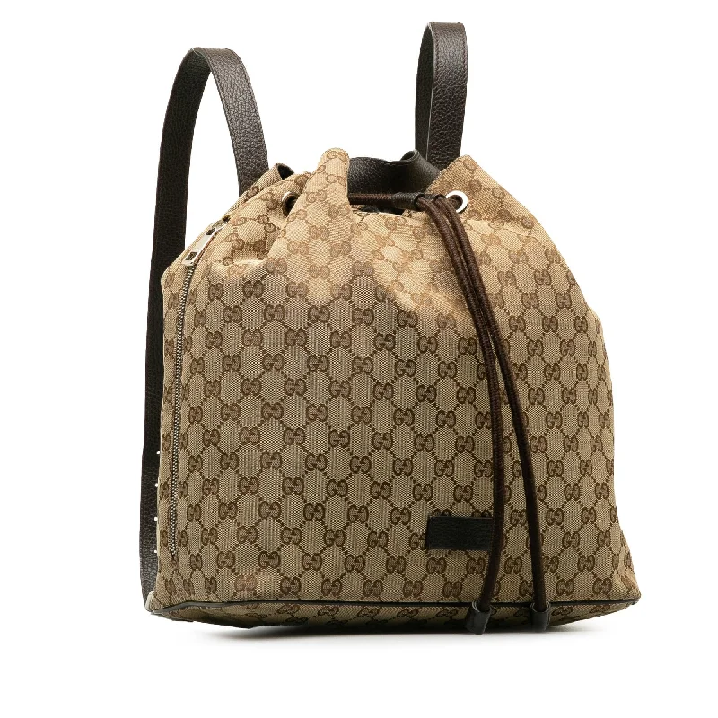 Women Gucci bags with a magnetic snap closure for easy accessGucci GG Canvas Drawstring Backpack (YazrQc)