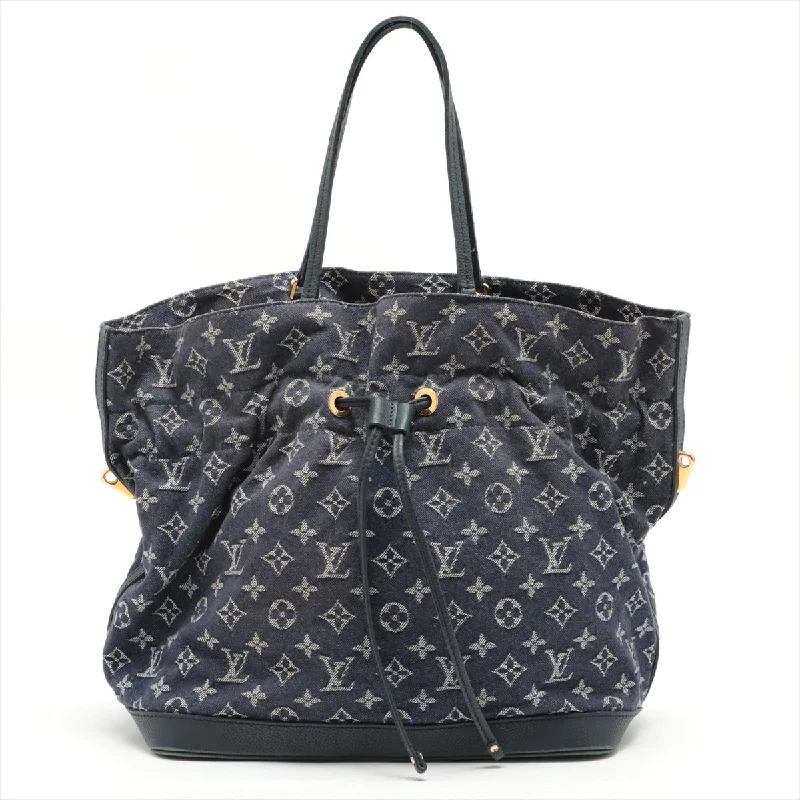 Louis Vuitton bags with a chain - link trim and a leather body for a modern edgeLouis Vuitton Monogram Denim Noefull MM