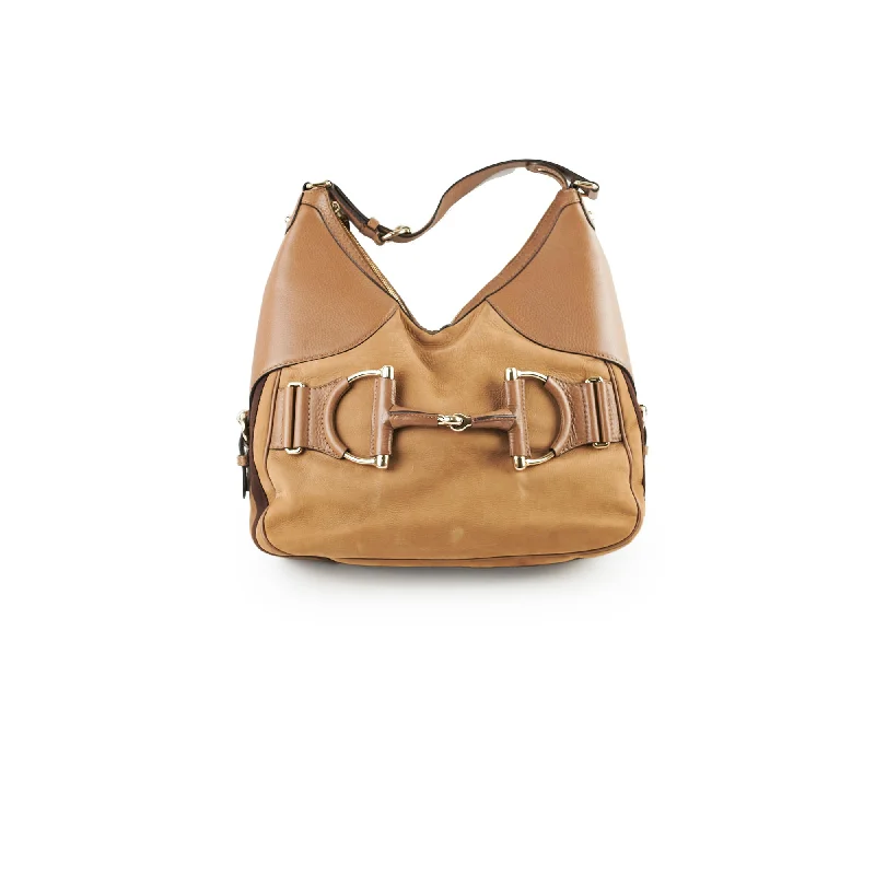 Women Gucci Sylvie bags with a crystal - embellished web stripeGucci Horsebit Hobo Shoulder Bag Brown