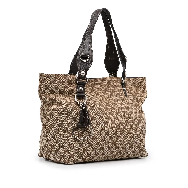 Gucci backpacks for women with a sleek silhouetteGucci GG Canvas Icon Bit Tote (SHG-e1bc9h)