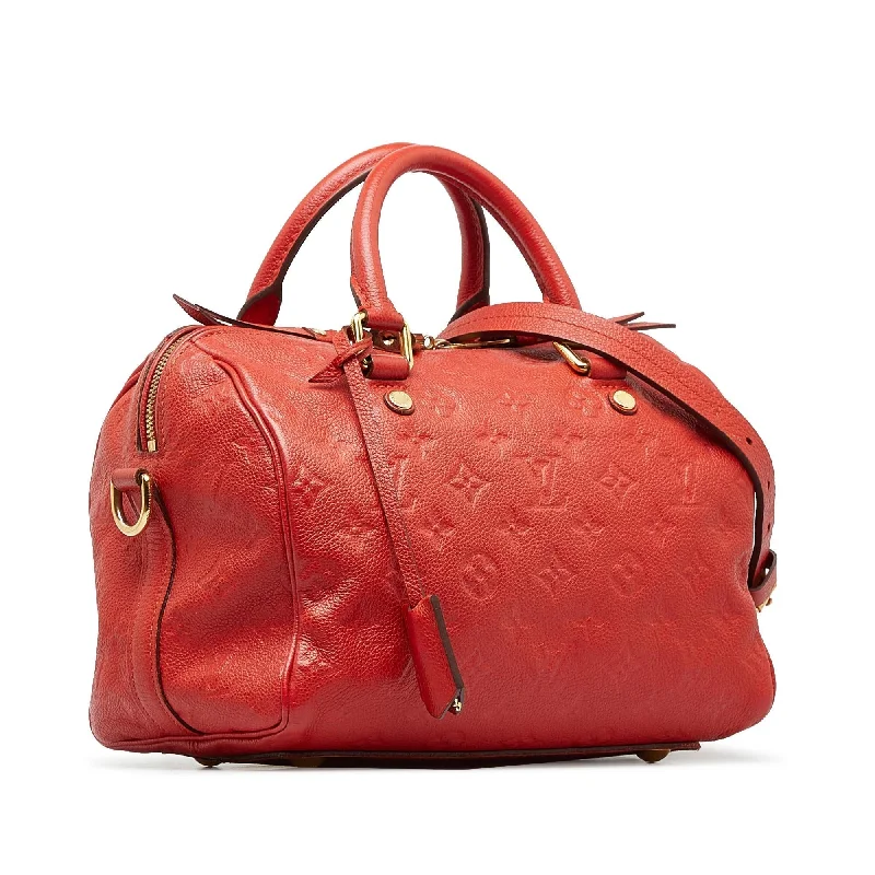 Louis Vuitton bags with a chain - link trim and a leather body for a modern edgeLouis Vuitton Monogram Empreinte Speedy Bandouliere 25 (SHG-K1PzkB)