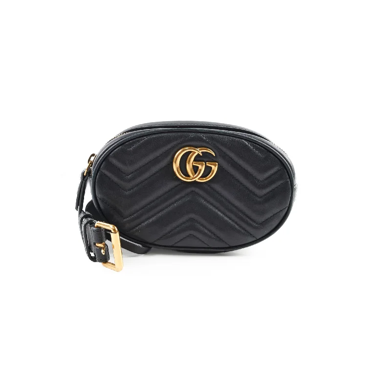 Ladies Gucci Dionysus bags in a pastel colorGucci GG Marmont Belt Bag Black