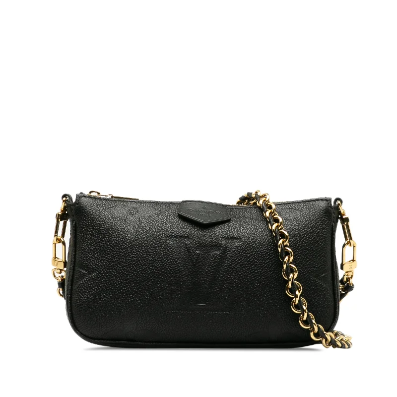 Louis Vuitton bags with a chain - link trim and a leather body for a modern edgeLouis Vuitton Monogram Giant Empreinte Pochette Accessoires