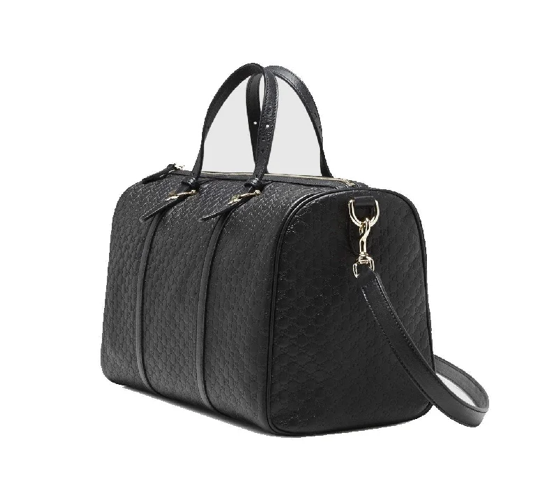 Gucci backpacks for women with a hidden back pocketGucci Microguccissima GG Black Leather Embossed Boston Bag